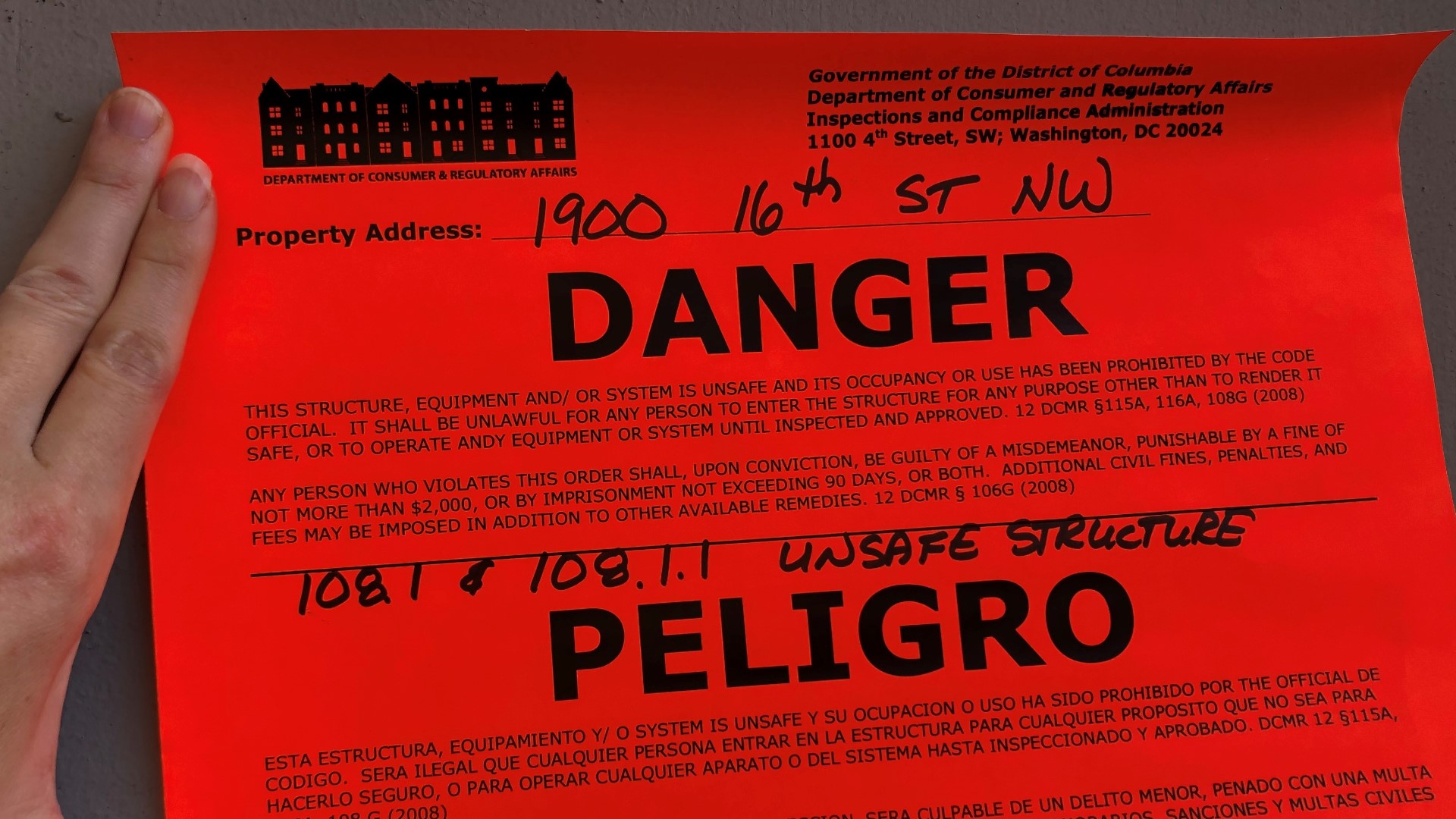 Neighbors fear complete collapse of unsafe building in NW DC | wusa9.com
