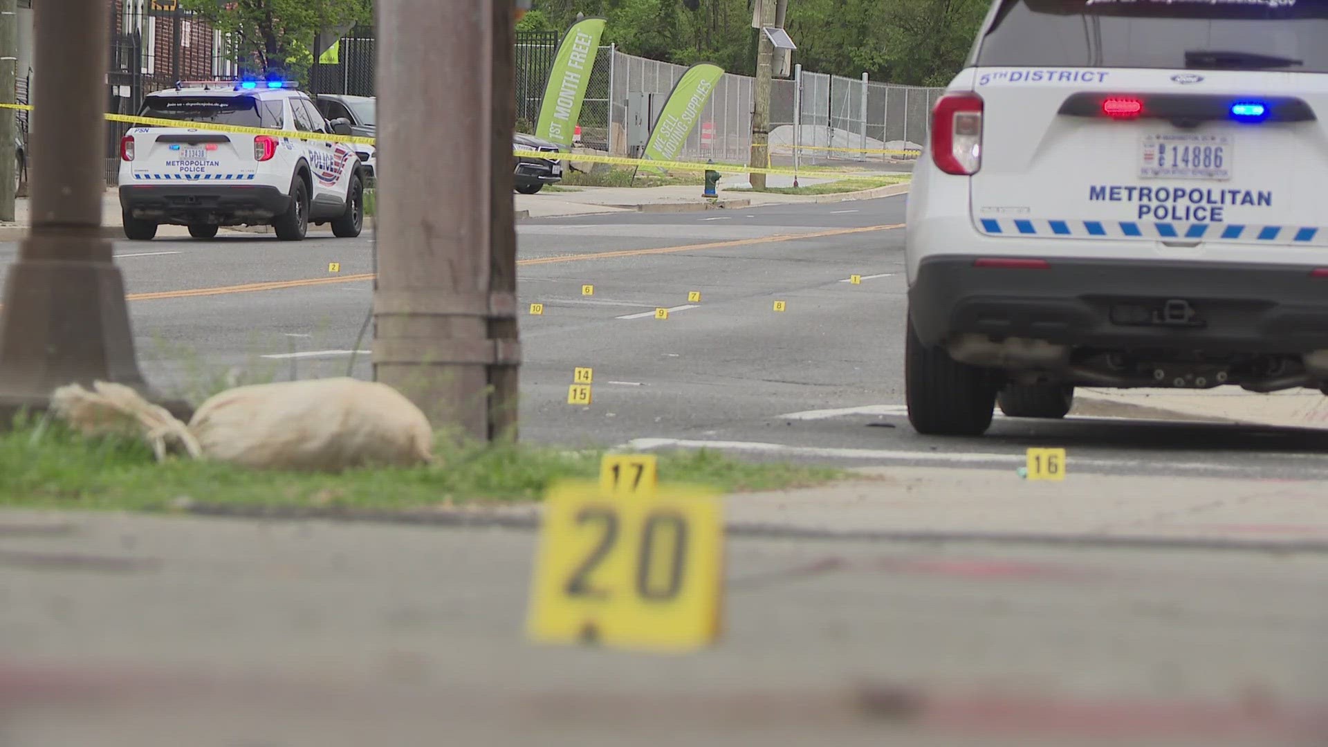 Four men are in the hospital after a shooting in Northeast D.C. Friday afternoon.