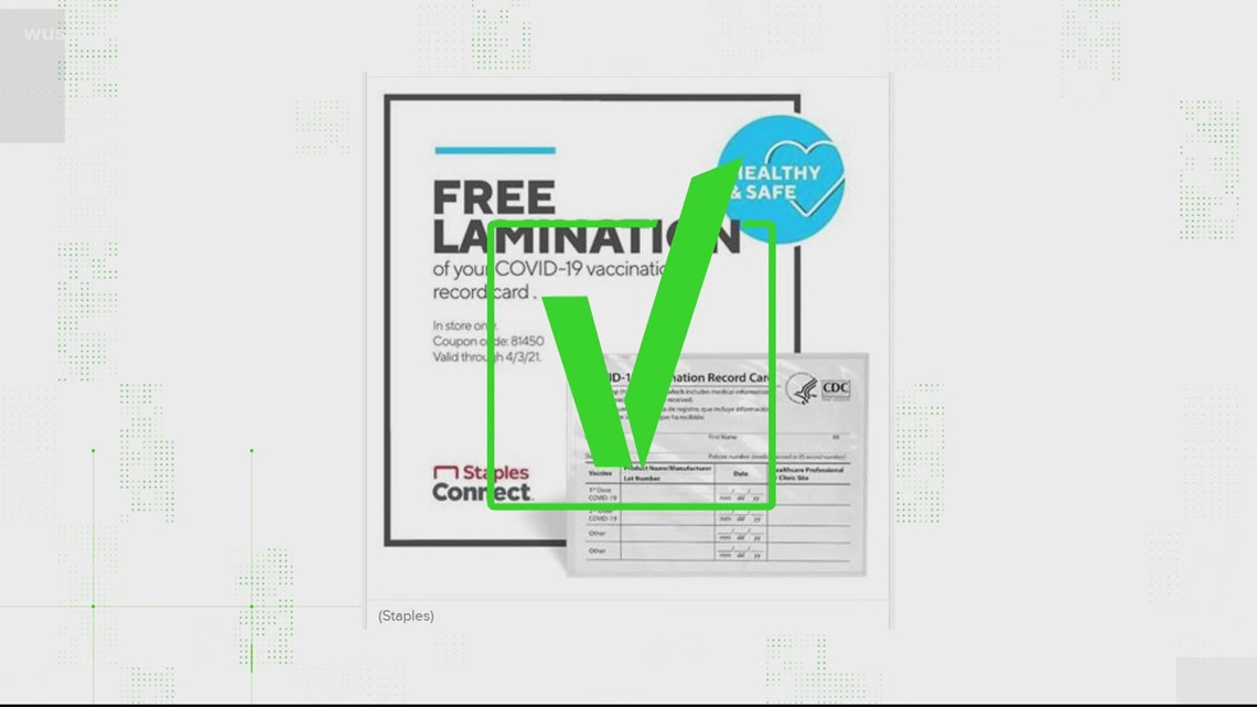 VERIFY Is it safe to laminate your COVID19 vaccine card?