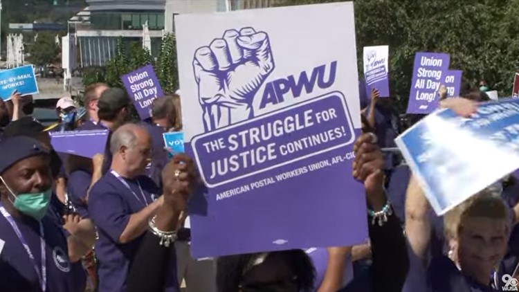 Postal workers and activists rally for voter rights in Maryland