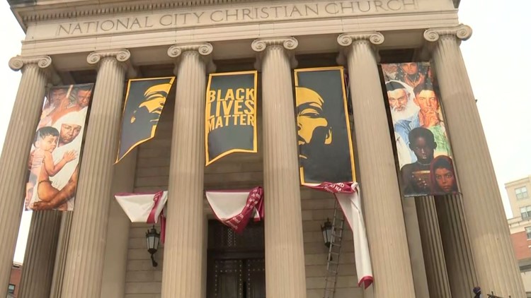 National City Christian Church raises new banners - Christian Church  (Disciples of Christ)