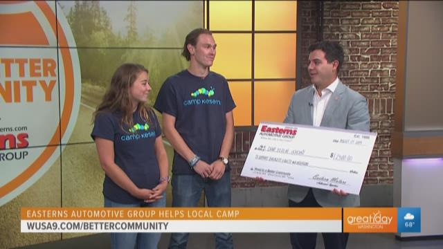 Joel Bassam of Easterns Automotive Group makes a donation to Camp Kesem which is an organization that is helping kids and teenagers whose families have been touched by cancer.  This segment is sponsored by Easterns Automotive Group.  For more information visit wusa9.com/bettercommunity.