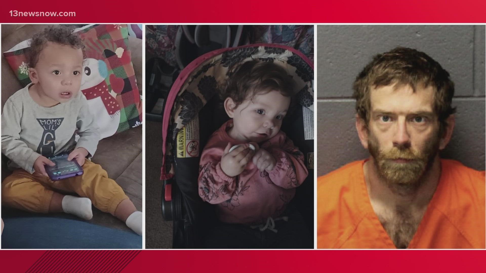 Jaxon Truitt, 2, and Adriana Truitt, 1, were last seen at the Walmart at 1900 Cunningham Drive, the Hampton Police Division said.