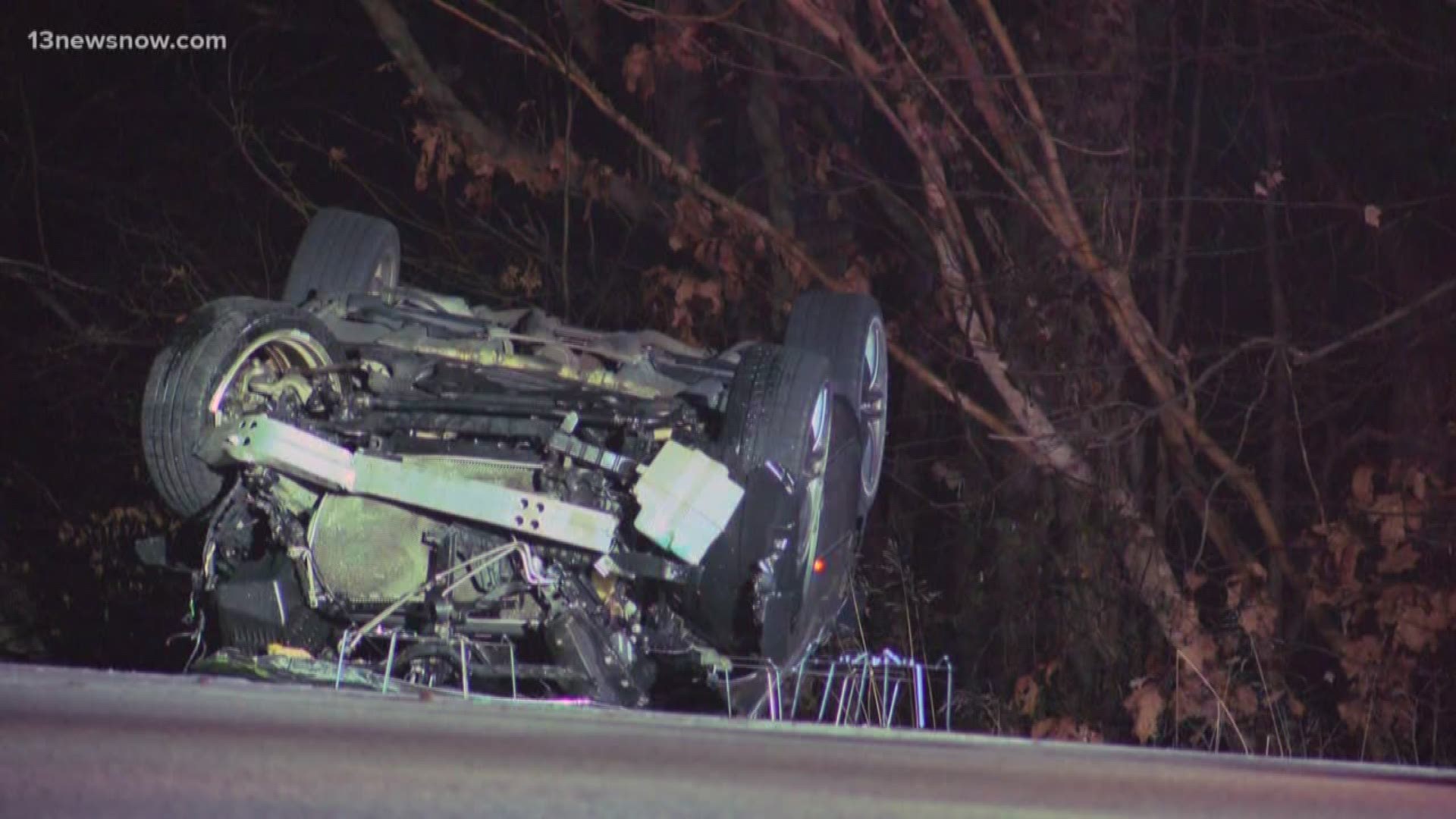 Christopher Brown, 43, was driving in the wrong lane on Warwick Boulevard in Newport News when he crashed into a vehicle and was thrown from his own car.