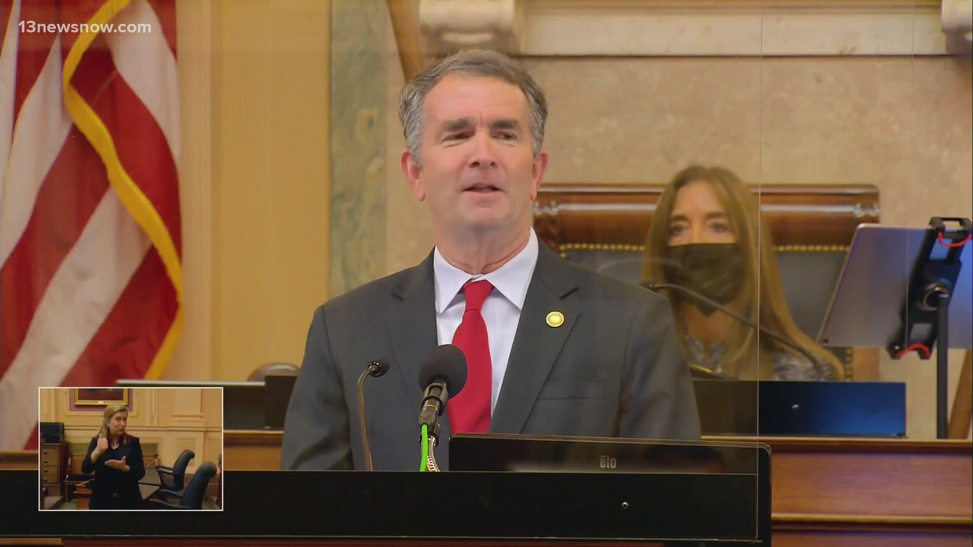 Virginia Governor Ralph Northam gave his annual State of the Commonwealth address on Wednesday night, on the first day of the 2021 legislative session.