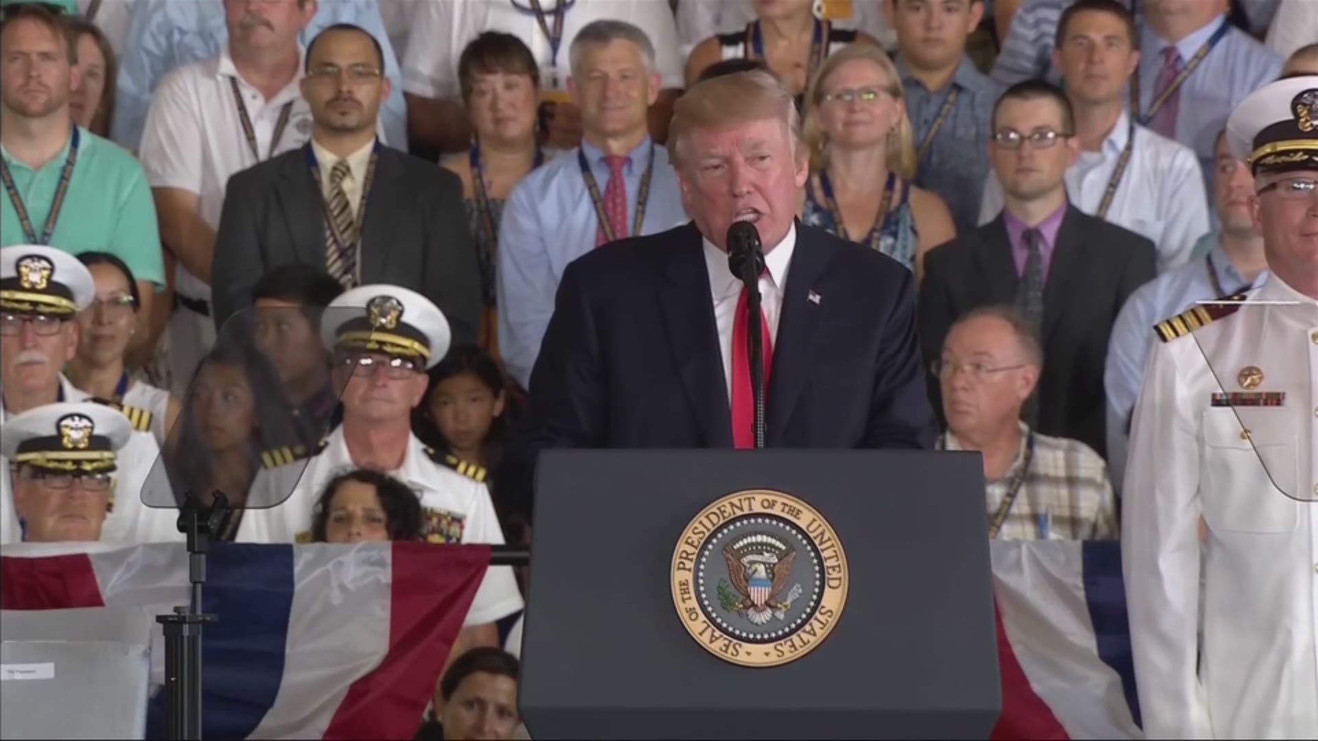 7/22/17: President Donald Trump commissions the USS Gerald R. Ford (CVN 78) into service