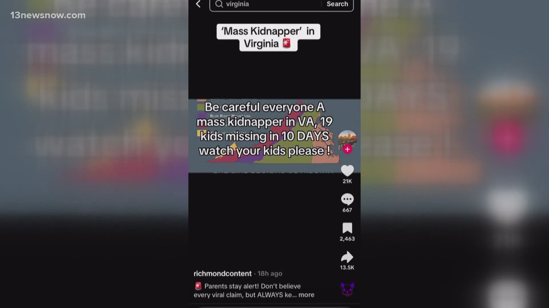 Videos are going viral of "mass kidnappings" occurring in Virginia. State police confirm that's not the case.