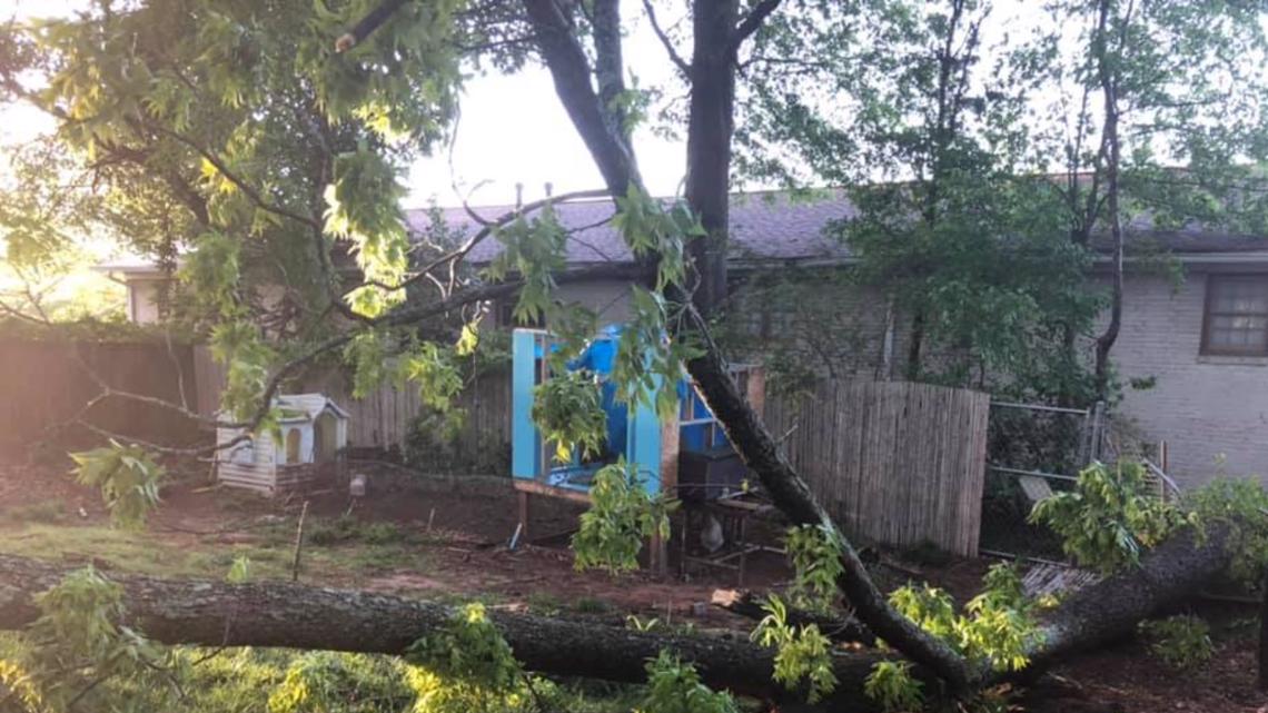 tornado damage surveyed by National Weather